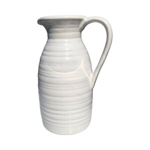 White hjn Ceramic Farmhouse Pitcher Vase